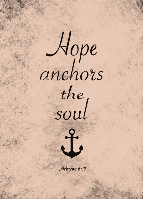 Christelijke kaart - Hope anchors the soul