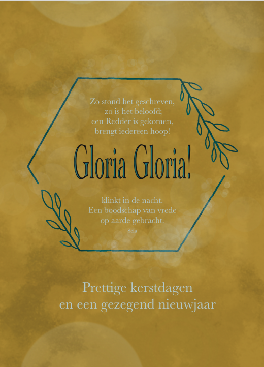 Christelijke kerstkaart - Gloria Gloria